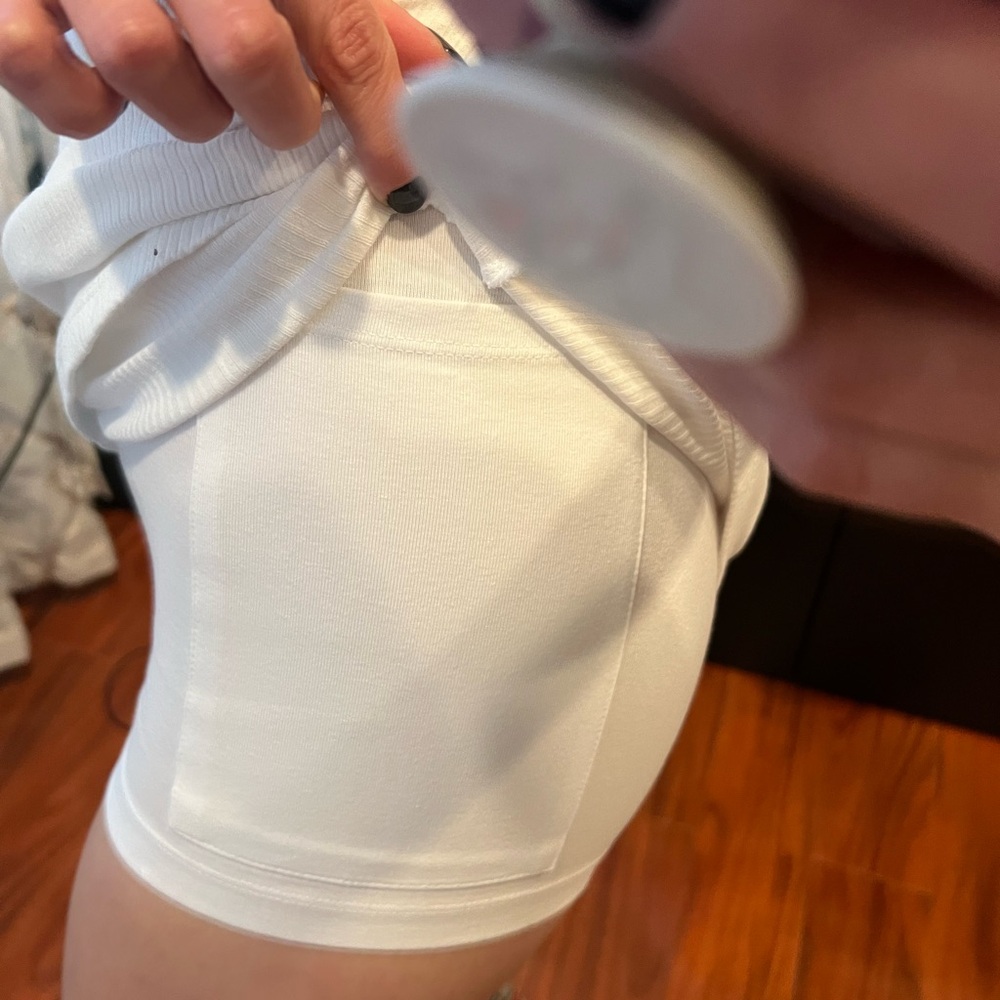 NWOT Pink White Ribbed romper - Picture 2 of 5